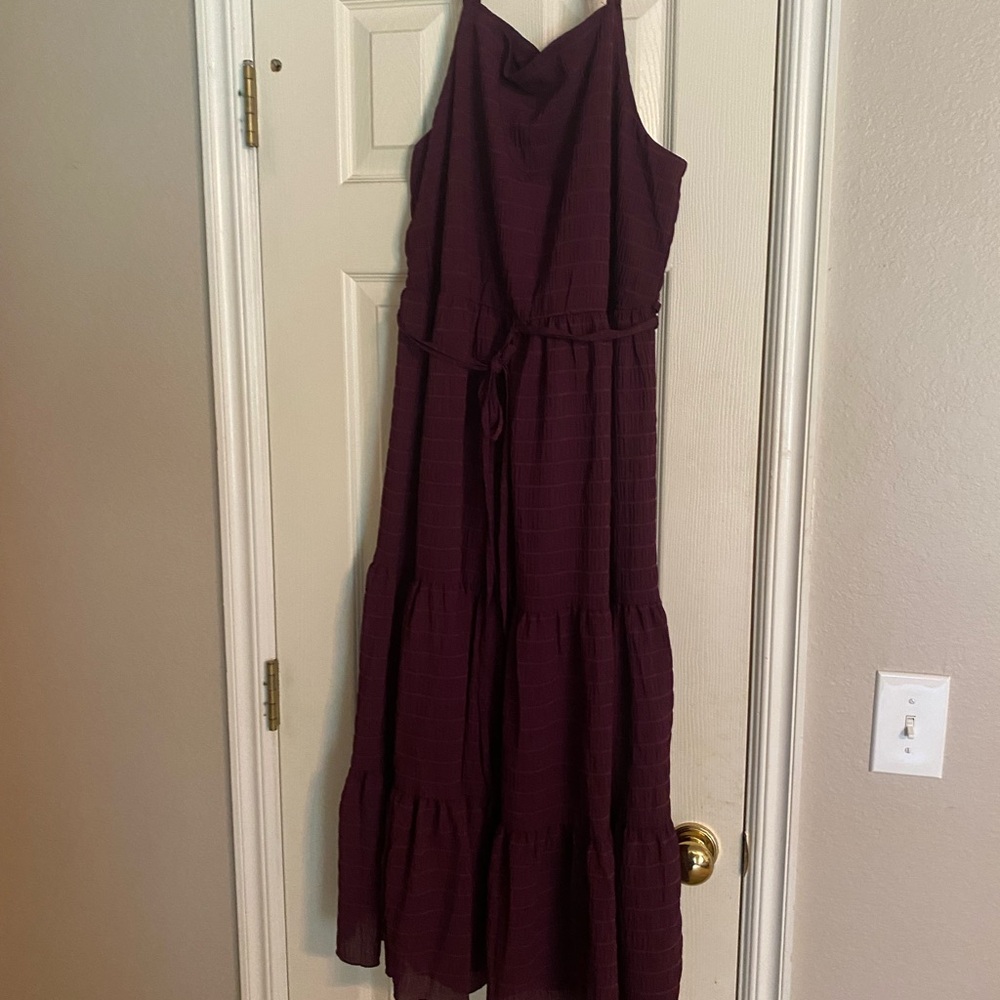 Cato Purple Tie Front Halter Sundress
